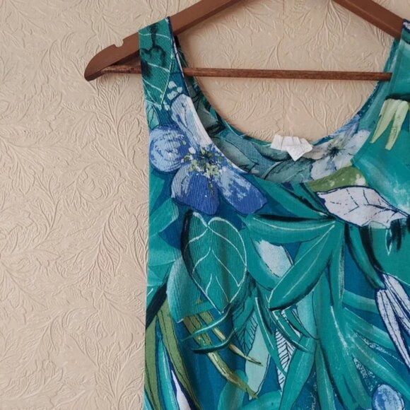 Vintage Leaf Floral Tie Back Tank Dress - Picture 3 of 9
